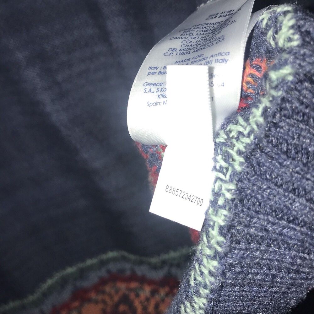 Chaps Denim Knit Vest Blue Aztec Southwestern Colorful Trim Women’s Size‎ Large - Picture 7 of 11